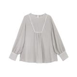 グレー×オフホワイト | ブザムライナーデザインブラウス ブラウス ブザムデザイン | Pierrot