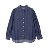 デニム/インディゴ | ボリュームスリーブパールボタンシャツ シャツ ボリュームスリーブ | Pierrot