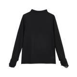 ブラック | シアーカフスボトルネックトップス トップス シアー | Pierrot