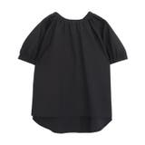 ブラック | リネンタッチギャザーデザインブラウス ブラウス トップス | Pierrot
