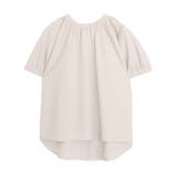 杢ライトベージュ | リネンタッチギャザーデザインブラウス ブラウス トップス | Pierrot