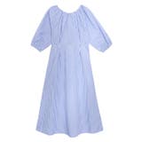 ライトブルー | ストライプボリュームスリーブワンピース ワンピース ストライプ | Pierrot