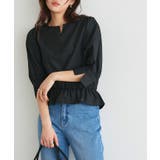 ブラック | キーネックボリュームスリーブブラウス ブラウス キーネック | Pierrot