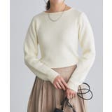 オフホワイト | 裏シャギーボートネックニット ネックレス アクセサリー | Pierrot