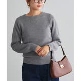 杢グレー | 裏シャギーボートネックニット ネックレス アクセサリー | Pierrot