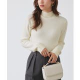 オフホワイト | 裏シャギーハイネックリブニット ニット 裏シャギー | Pierrot