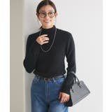 ブラック | 裏シャギーハイネックリブニット ニット 裏シャギー | Pierrot