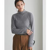 杢グレー | 裏シャギーハイネックリブニット ニット 裏シャギー | Pierrot