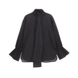 ブラック | リボンフリルブラウス リボン ブラウス | Pierrot