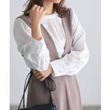 オフホワイト | パールボタンタックブラウス ブラウス パールボタン | Pierrot