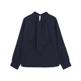 ネイビー | ラッフルタイデザインブラウス ブラウス ラッフルタイ | Pierrot