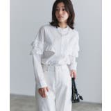 オフホワイト | フリルチュニックブラウス ブラウス チュニック丈 | Pierrot