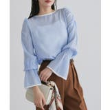 配色デザインシャーリングブラウス ブラウス サッカー素材 | Pierrot | 詳細画像19 