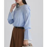 配色デザインシャーリングブラウス ブラウス サッカー素材 | Pierrot | 詳細画像20 