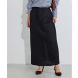 ブラック | フリンジポケットIラインツイードスカート スカート Iライン | Pierrot