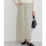 グレージュ | フリンジポケットIラインツイードスカート スカート Iライン | Pierrot