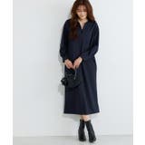 ネイビー | 2wayキーネックポンチワンピース ワンピース キーネック | Pierrot
