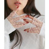 ドット/オフホワイト | 選べる柄チュールハイネックカットソー カットソー 起毛裏地 | Pierrot