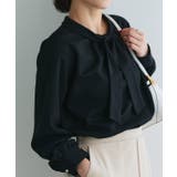 ブラック | 裏微起毛タイパフブラウス ブラウス 裏微起毛 | Pierrot