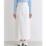 ベルテッドストレッチIラインスカート ストレッチ性 ストレスフリー | Pierrot | 詳細画像7 