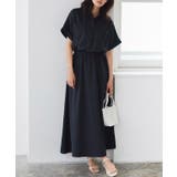 ネイビー | スキッパーフレアワンピース 薄手 女性らしい | Pierrot