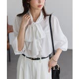 オフホワイト | 2wayリボンブラウス 30代 40代 | Pierrot