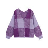 パープル | 【ドラマ着用アイテム】チェック柄ニットカーディガン カーディガン カーデ | Pierrot