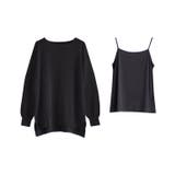 ブラック | インナー付きシアーニット ニット シアー | Pierrot