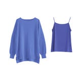 ブルー | インナー付きシアーニット ニット シアー | Pierrot