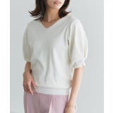 オフホワイト | 2wayパフハーフスリーブニット ニット 5分丈 | Pierrot