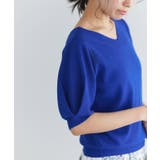 ロイヤルブルー | 2wayパフハーフスリーブニット ニット 5分丈 | Pierrot