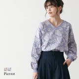 フラワージャカードVネックニット ニット Vネック | Pierrot | 詳細画像1 