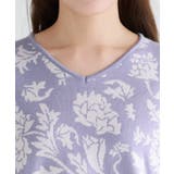 フラワージャカードVネックニット ニット Vネック | Pierrot | 詳細画像4 