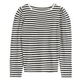 アイボリー×ブラック | 選べるパワーショルダーリブニット ニット セーター | Pierrot