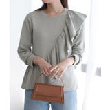 杢グレー | ラッフルデザインニット ラッフル ニット | Pierrot