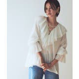 オフホワイト | [RASW]レースアップフリルブラウス ブラウス レースアップ | Pierrot