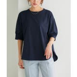 ネイビー | パフスリーブチュニックTシャツ Tシャツ パフスリーブ | Pierrot
