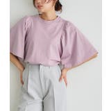 ライトピンク | ギャザースリーブTシャツ Tシャツ カットソー | Pierrot