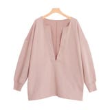 ライトピンク | 深Vネック裏毛プルオーバー プルオーバー スウェット | Pierrot