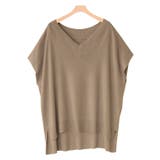 モカ | Vネックルーズニットベスト ベスト Vネック | Pierrot