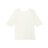 オフホワイト | 5分袖メロートップス シアートップス インナー | Pierrot