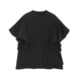 ブラック | フレアスリーブシアー楊柳ブラウス ブラウス シアー | Pierrot