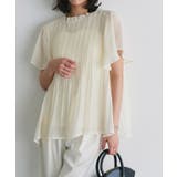 アイボリー | フレアスリーブプリーツブラウス ブラウス シフォン | Pierrot