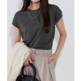 チャコール | ネックが選べる綿100%フレンチスリーブベーシックTシャツ Ｔシャツ フレンチ | Pierrot