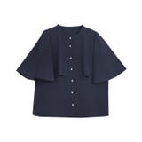 ネイビー | 防汚ケープデザインブラウス ブラウス 防汚加工 | Pierrot