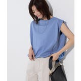 ブルー | 軽撥水 防汚ドロストヘムフレンチスリーブTシャツ Tシャツ | Pierrot