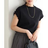 ブラック | コットンリブメローフレンチTシャツ Tシャツ 綿100％ | Pierrot