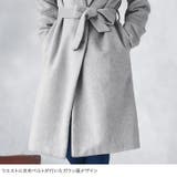 ベルト付き ガウン風コートショールカラー へちま襟 ショール襟 コート | Pierrot | 詳細画像13 