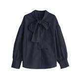 ネイビー | マルチwayビッグリボンブラウス ブラウス リボン 2way リボン 秋 秋服 | Pierrot