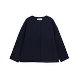 ネイビー | メルトンノーカラーショートコート ショートコート ノーカラー | Pierrot